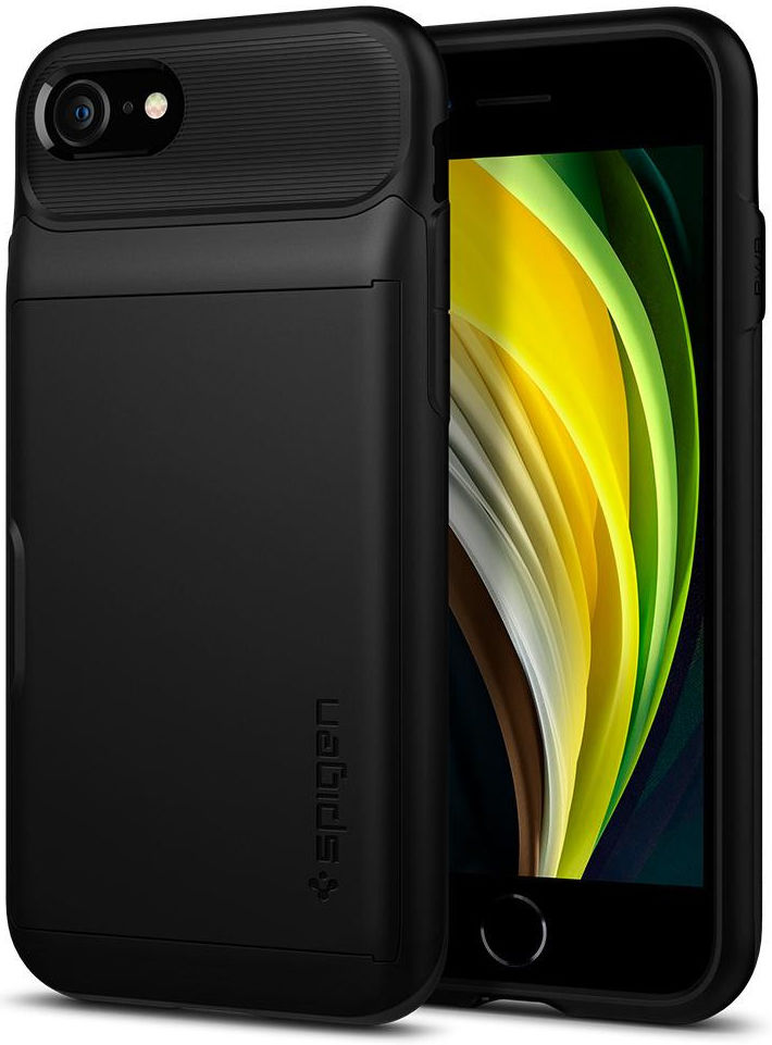 Spigen Slim Armor Wallet Apple iPhone SE(2020) / 8 / 7 Hoesje Zwart afbeelding 2