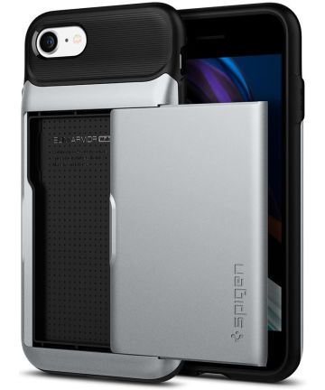 Spigen Slim Armor Wallet Apple iPhone SE(2020) / 8 / 7 Hoesje Zilver Hoesjes