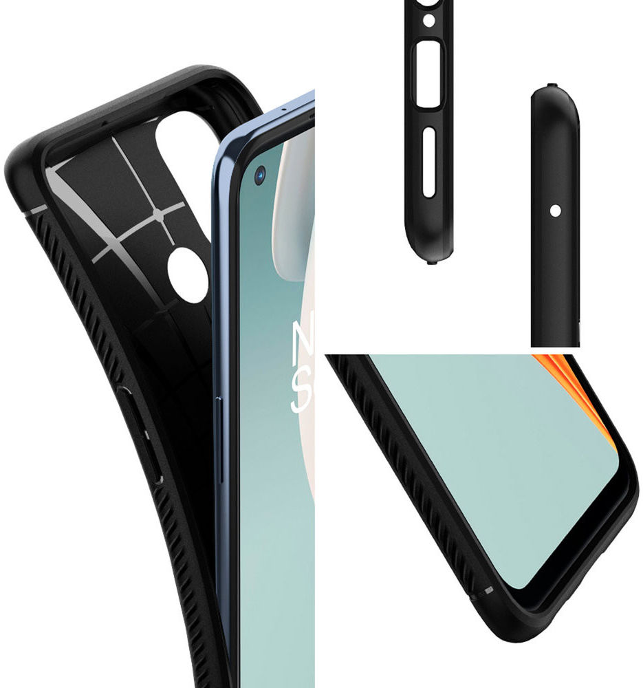 Spigen Rugged Armor OnePlus Nord N100 Hoesje Zwart afbeelding 2