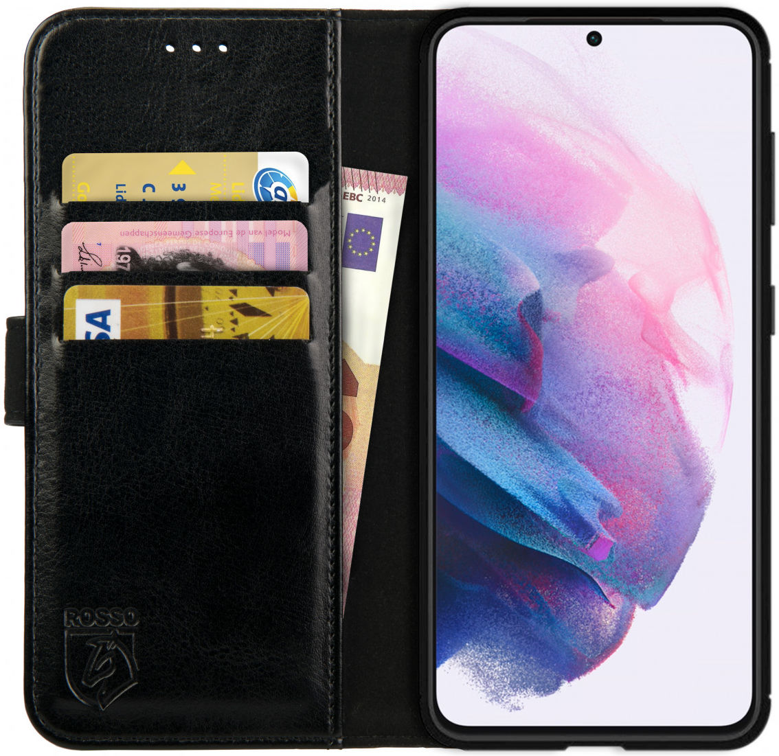 Rosso Element Samsung Galaxy S21 Plus Hoesje Book Cover Zwart afbeelding 1