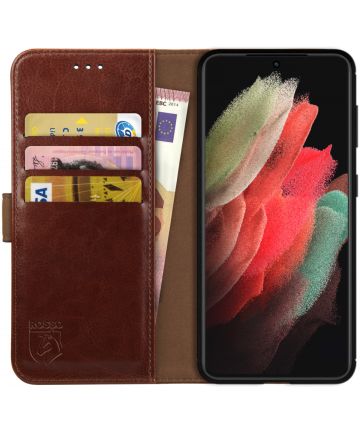 Rosso Element Samsung Galaxy S21 Ultra Hoesje Book Cover Bruin Hoesjes