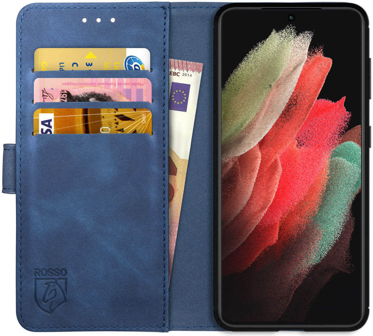 Rosso Element Samsung Galaxy S21 Ultra Hoesje Book Cover Blauw afbeelding 1