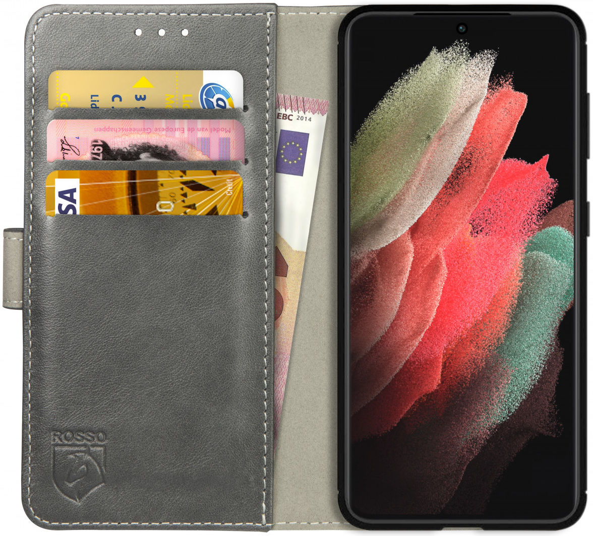 Rosso Element Samsung Galaxy S21 Ultra Hoesje Book Cover Grijs afbeelding 1