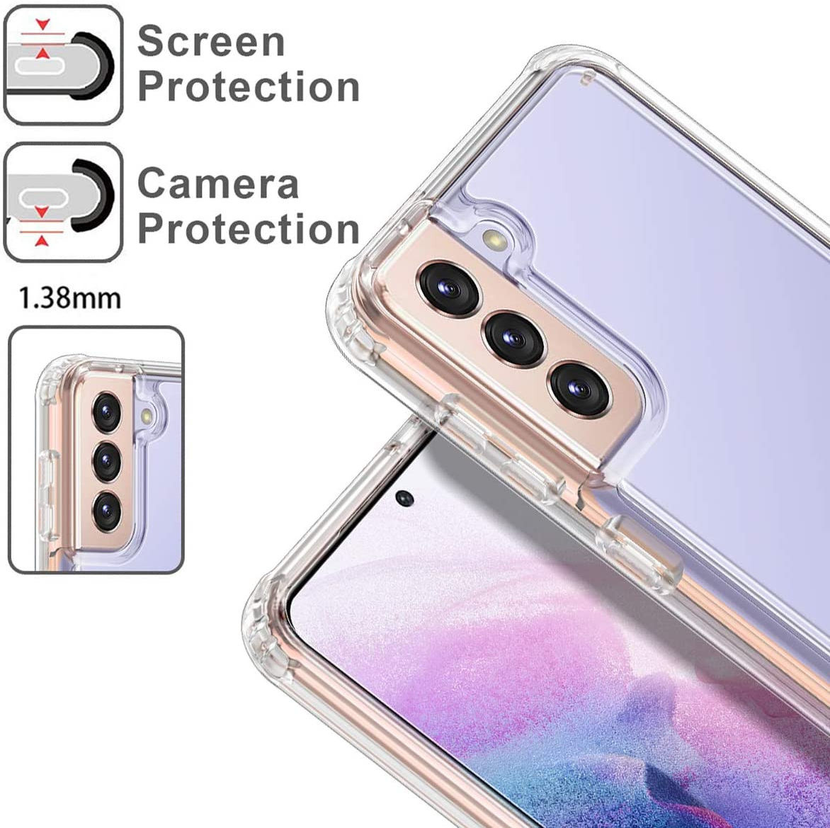 Samsung Galaxy S21 Plus Hoesje Armor Back Cover Transparant afbeelding 8