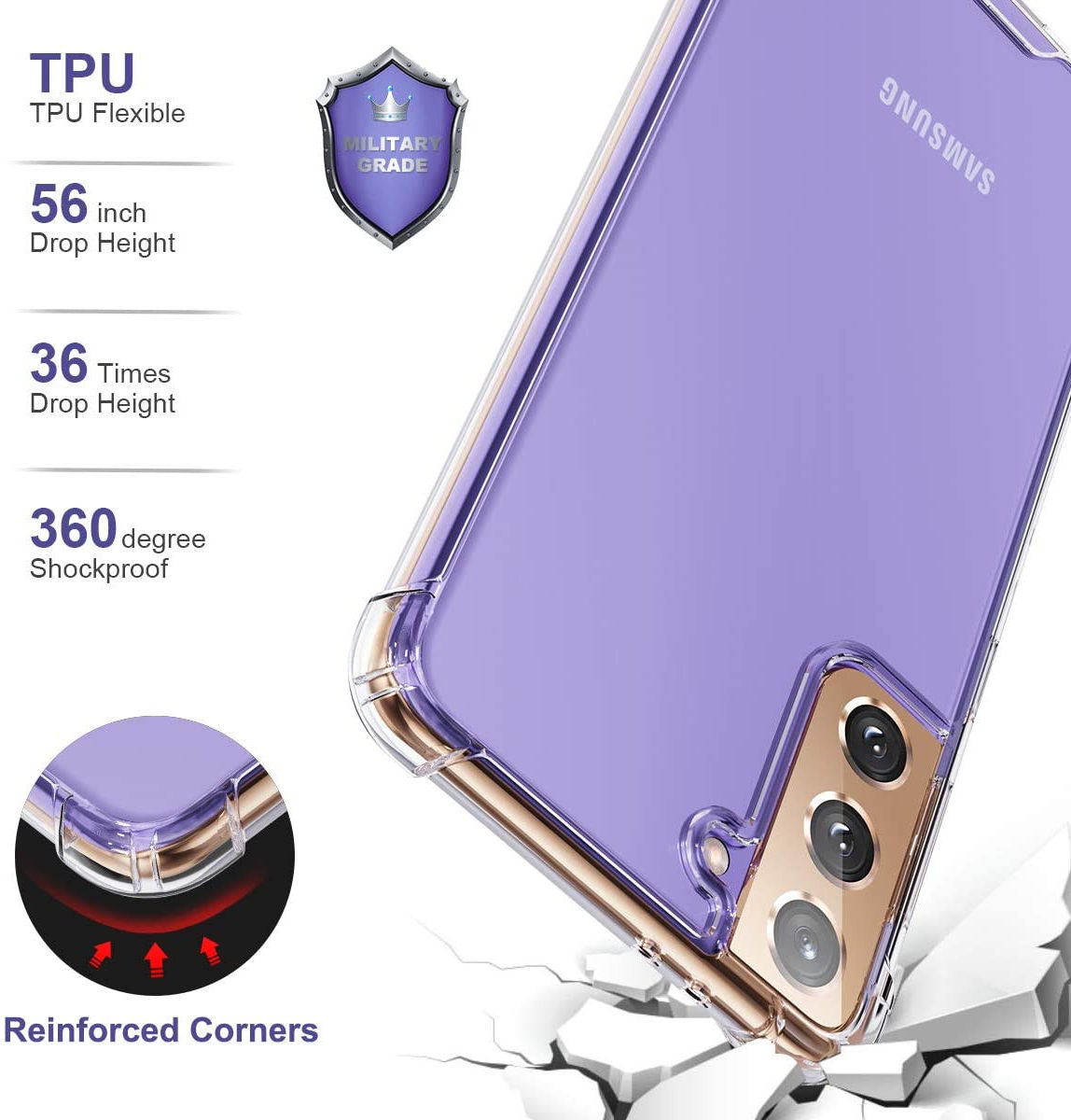 Samsung Galaxy S21 Hoesje Schokbestendig TPU Transparant afbeelding 5