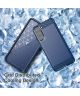Samsung Galaxy S21 Hoesje Geborsteld TPU Flexibele Back Cover Blauw