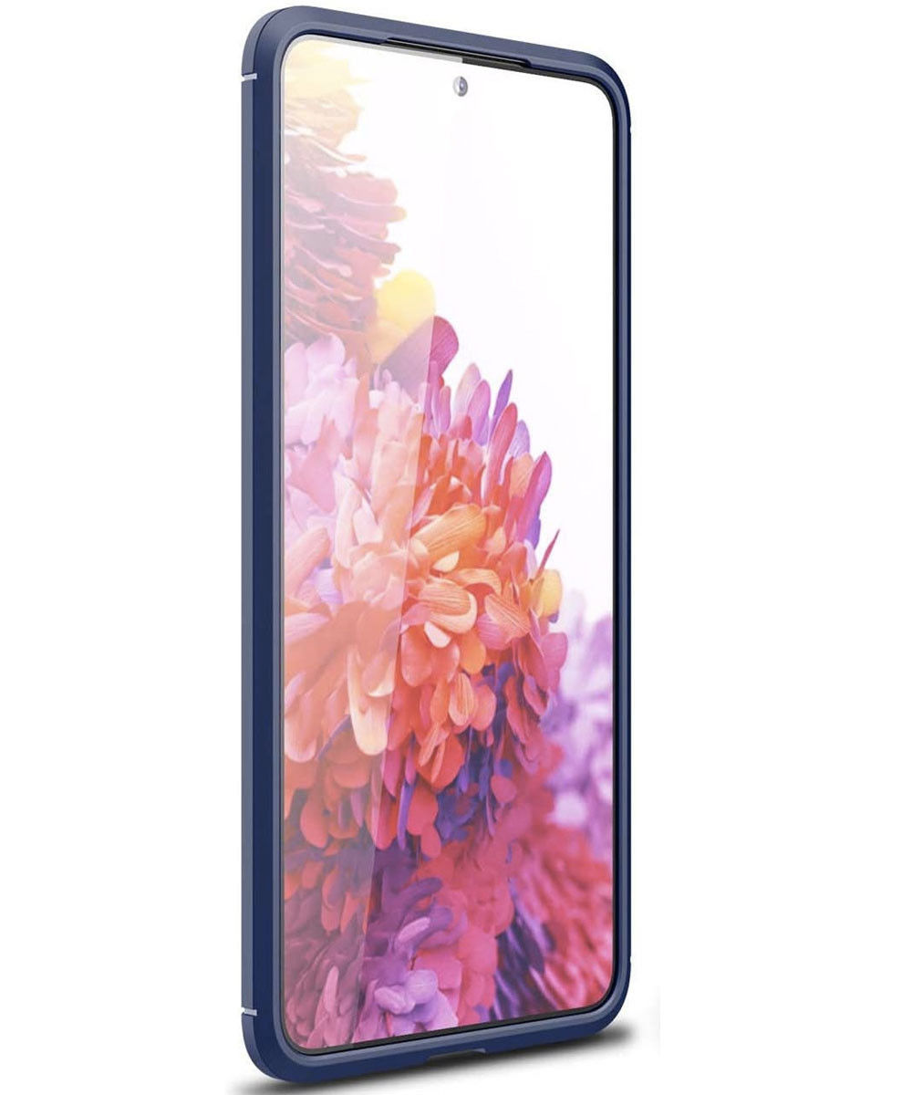 Samsung Galaxy S21 Hoesje Geborsteld TPU Flexibele Back Cover Blauw afbeelding 11