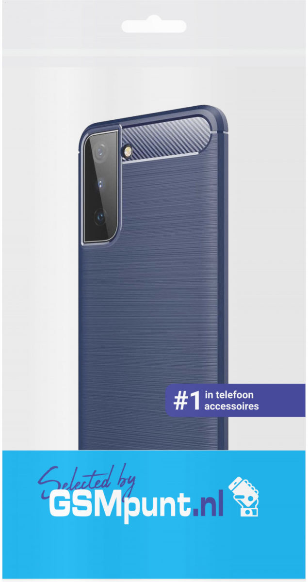 Samsung Galaxy S21 Hoesje Geborsteld TPU Flexibele Back Cover Blauw afbeelding 4