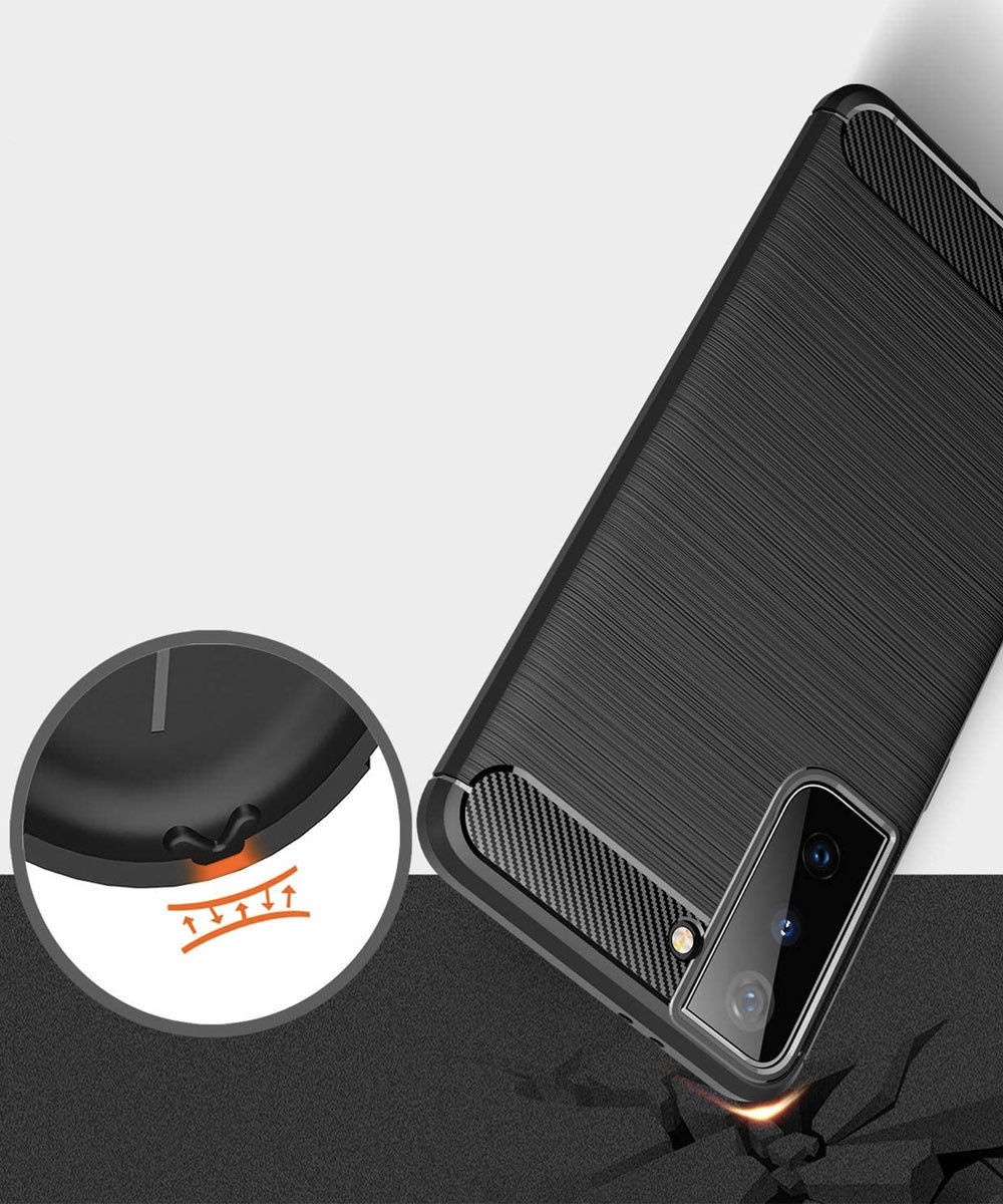 Samsung Galaxy S21 Plus Hoesje Geborsteld TPU Back Cover Rood afbeelding 5