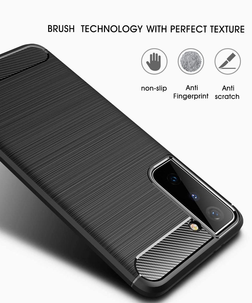 Samsung Galaxy S21 Plus Hoesje Geborsteld TPU Back Cover Rood afbeelding 8