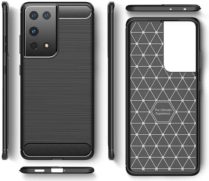 Samsung Galaxy S21 Ultra Hoesje Geborsteld TPU Flexibel Zwart afbeelding 5