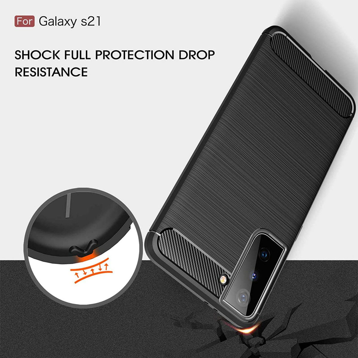 Samsung Galaxy S21 Ultra Hoesje Geborsteld TPU Flexibel Blauw afbeelding 8