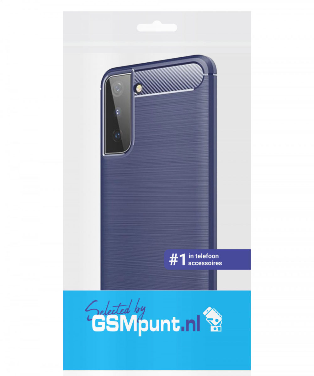 Samsung Galaxy S21 Ultra Hoesje Geborsteld TPU Flexibel Blauw afbeelding 2