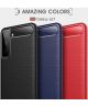 Samsung Galaxy S21 Ultra Hoesje Geborsteld TPU Flexibel Rood