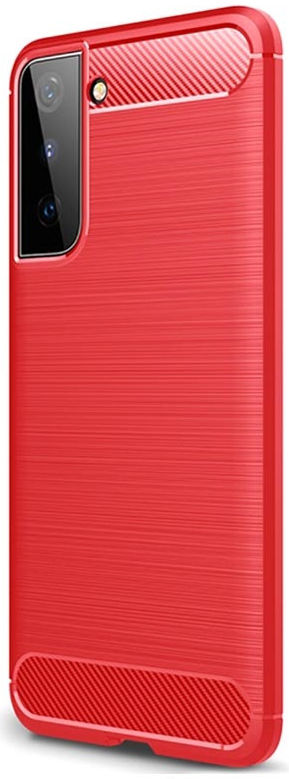 Samsung Galaxy S21 Ultra Hoesje Geborsteld TPU Flexibel Rood afbeelding 3