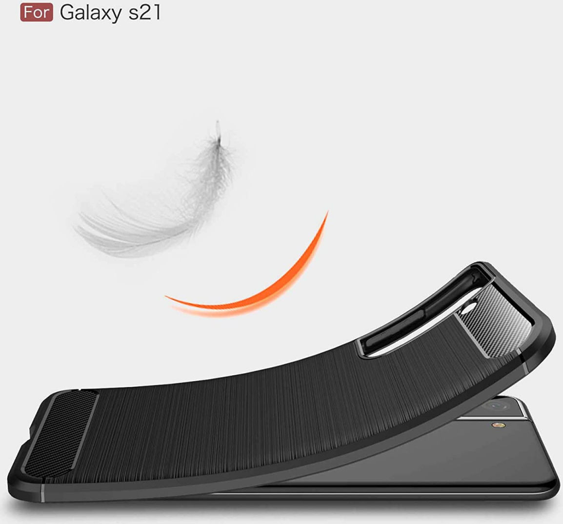 Samsung Galaxy S21 Ultra Hoesje Geborsteld TPU Flexibel Rood afbeelding 5