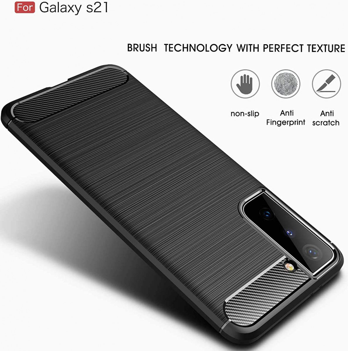 Samsung Galaxy S21 Ultra Hoesje Geborsteld TPU Flexibel Rood afbeelding 8