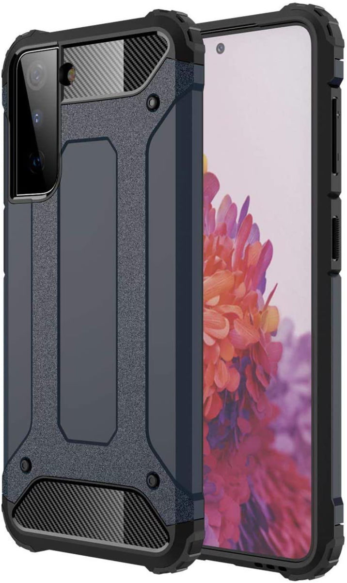 Samsung Galaxy S21 Hoesje Shock Proof Hybride Back Cover Blauw afbeelding 1