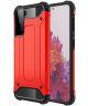 Samsung Galaxy S21 Hoesje Shock Proof Hybride Back Cover Rood