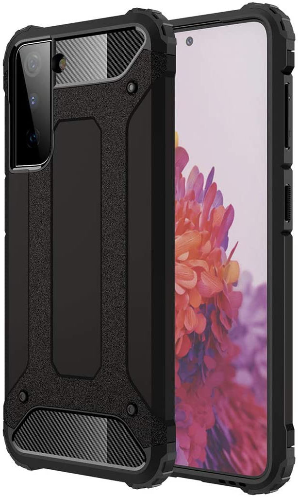 Samsung Galaxy S21 Plus Hoesje Shock Proof Hybride Back Cover Zwart afbeelding 1