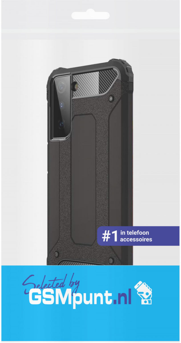 Samsung Galaxy S21 Plus Hoesje Shock Proof Hybride Back Cover Zwart afbeelding 2