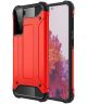 Samsung Galaxy S21 Plus Hoesje Shock Proof Hybride Back Cover Rood