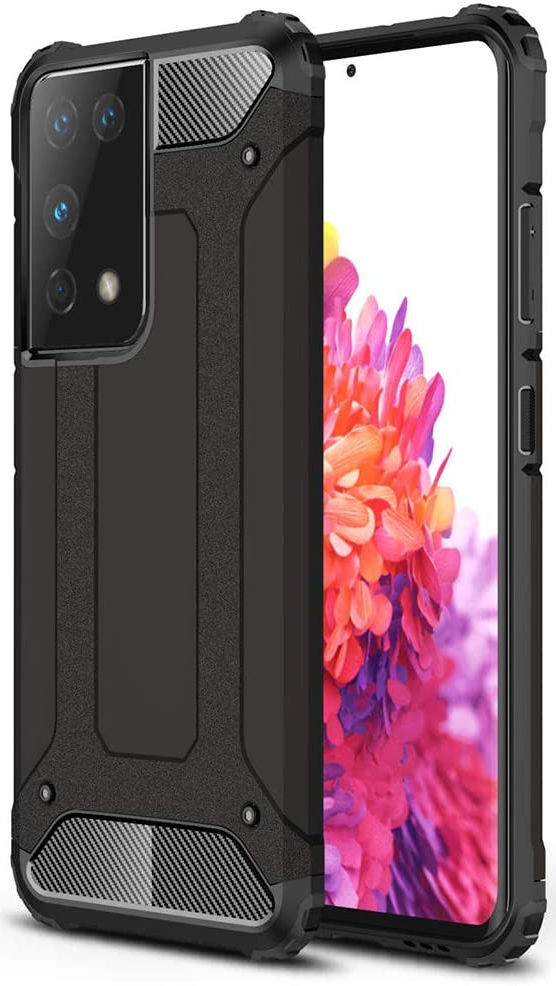 Samsung Galaxy S21 Ultra Hoesje Shock Proof Hybride Back Cover Zwart afbeelding 1
