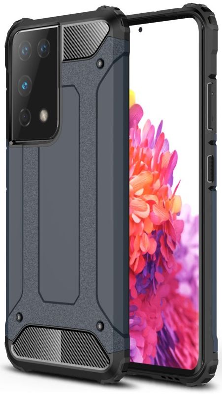 Samsung Galaxy S21 Ultra Hoesje Shock Proof Hybride Back Cover Blauw afbeelding 1