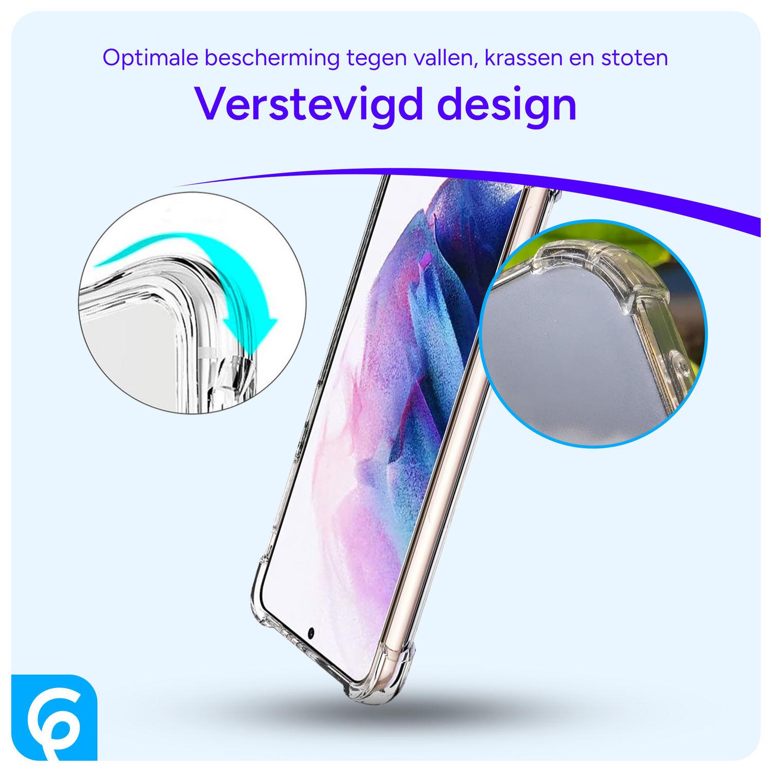 Samsung Galaxy S21 Hoesje Schokbestendig en Dun TPU Transparant afbeelding 2