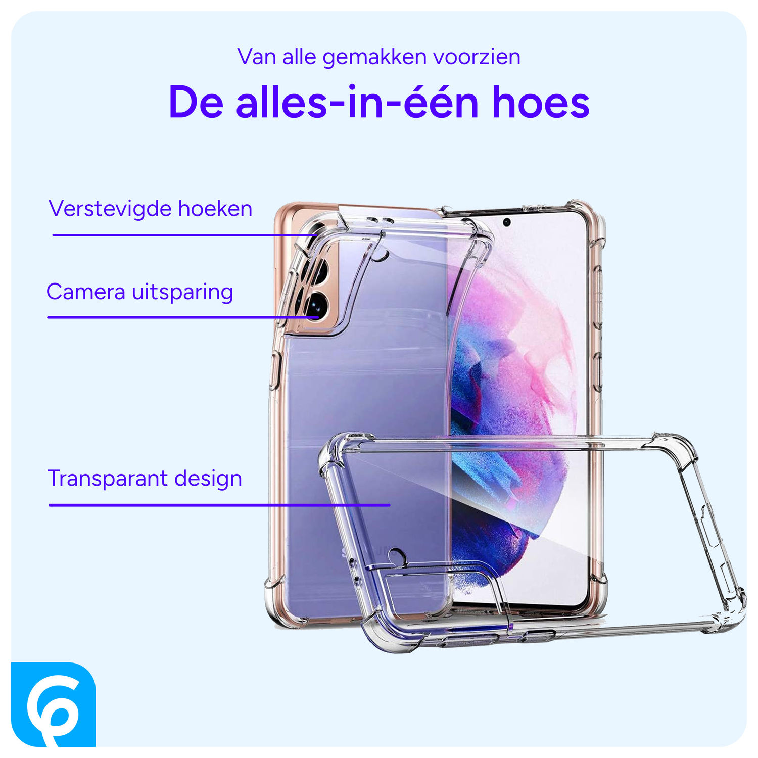 Samsung Galaxy S21 Hoesje Schokbestendig en Dun TPU Transparant afbeelding 4