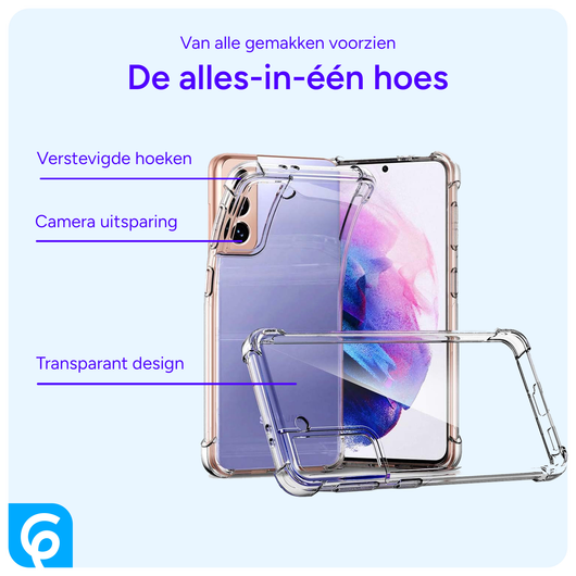 Samsung Galaxy S21 Hoesje Schokbestendig en Dun TPU Transparant afbeelding 4