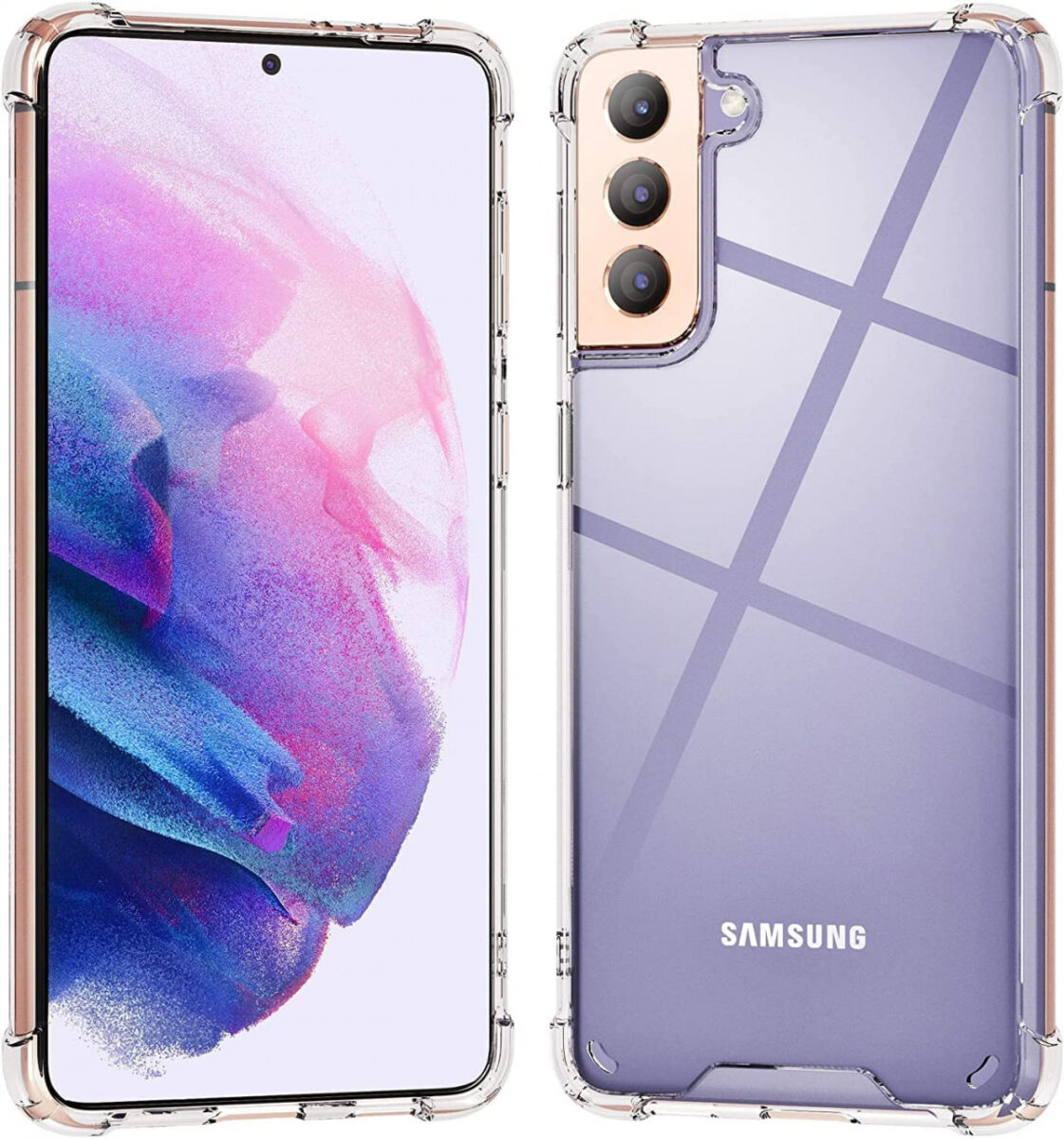 Samsung Galaxy S21 Plus Hoesje Schokbestendig Transparant afbeelding 2