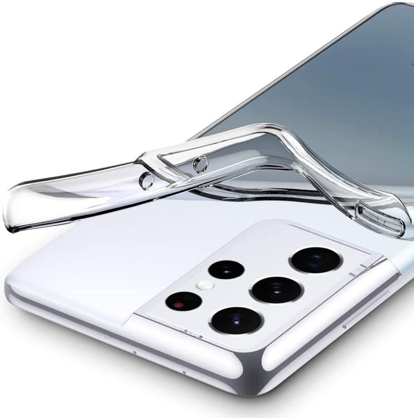 Samsung Galaxy S21 Ultra Hoesje Back Cover Dun TPU Transparant afbeelding 2