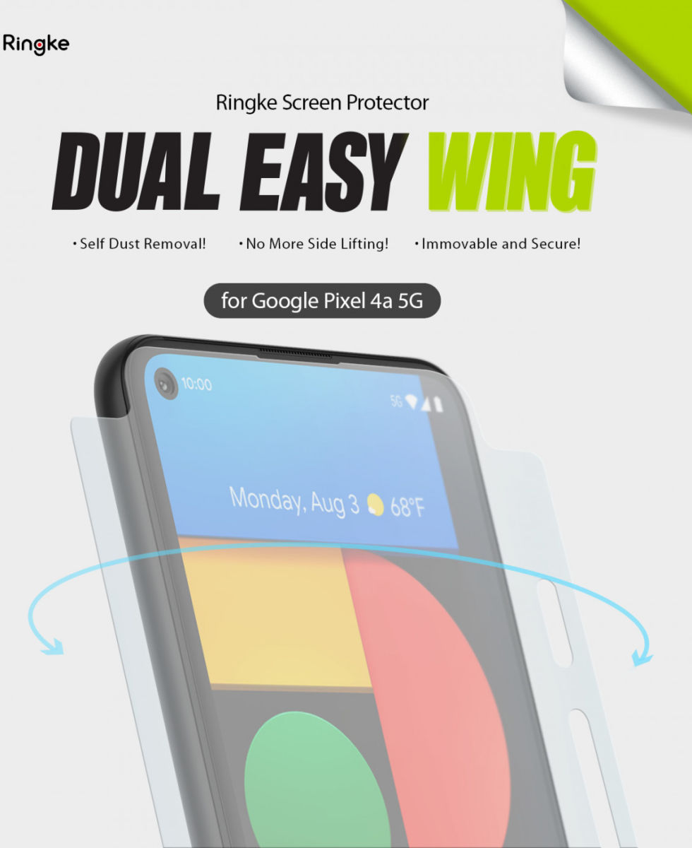 Ringke Dual Easy Wing Google Pixel 4A 5G Screen Protector (Duo Pack) afbeelding 2