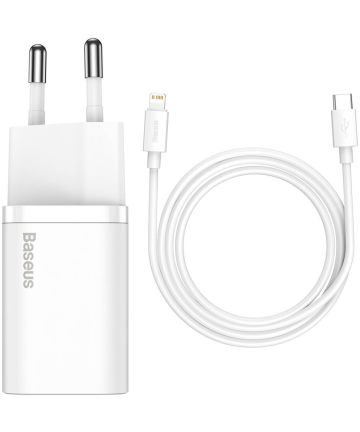 Baseus Snellader 20W PD + USB-C naar Apple Lightning Kabel 1M Wit Opladers