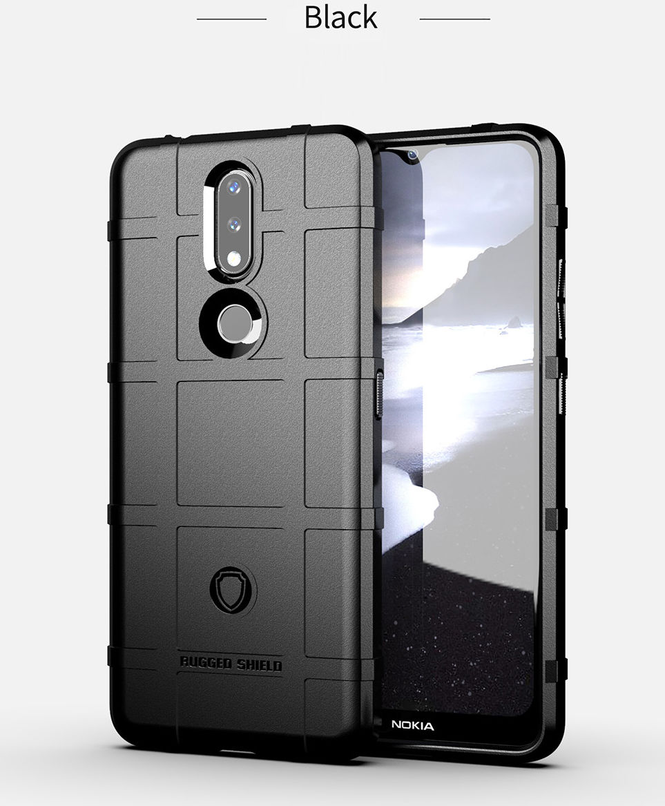 Nokia 2.4 Hoesje Shock Proof Rugged Shield Back Cover Zwart afbeelding 2