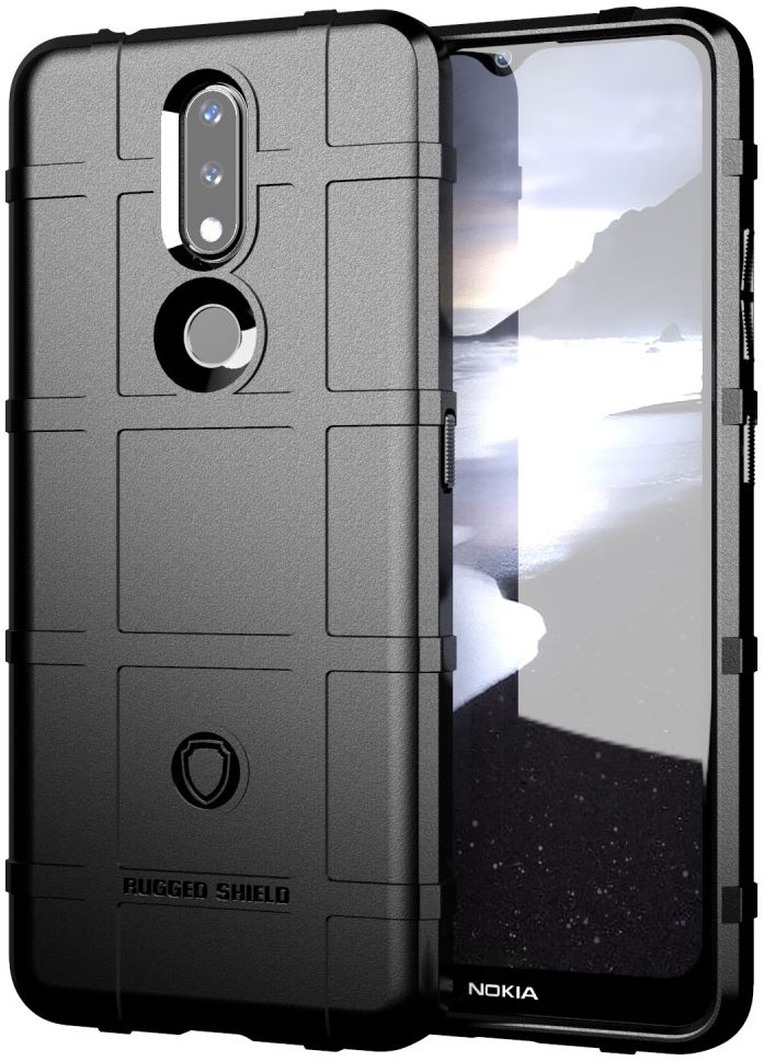 Nokia 2.4 Hoesje Shock Proof Rugged Shield Back Cover Zwart afbeelding 1