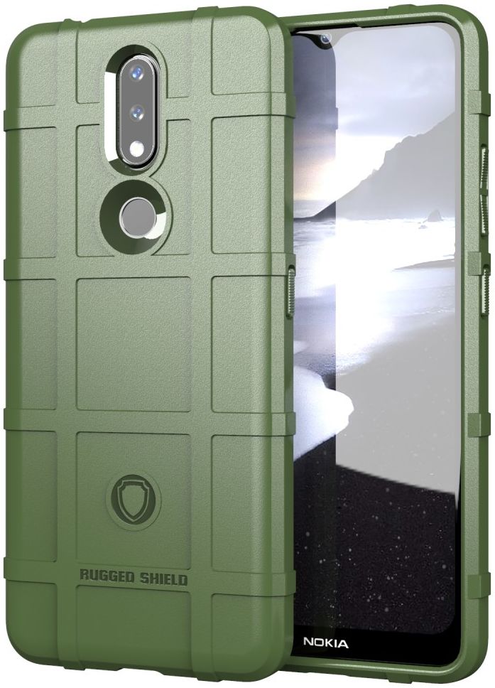 Nokia 2.4 Hoesje Shock Proof Rugged Shield Back Cover Groen afbeelding 1