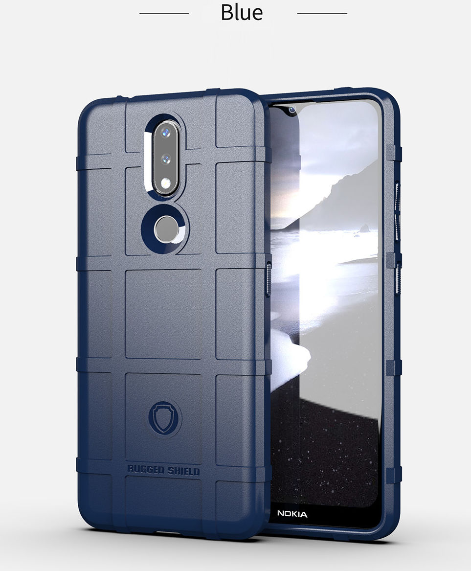 Nokia 2.4 Hoesje Shock Proof Rugged Shield Back Cover Blauw afbeelding 2