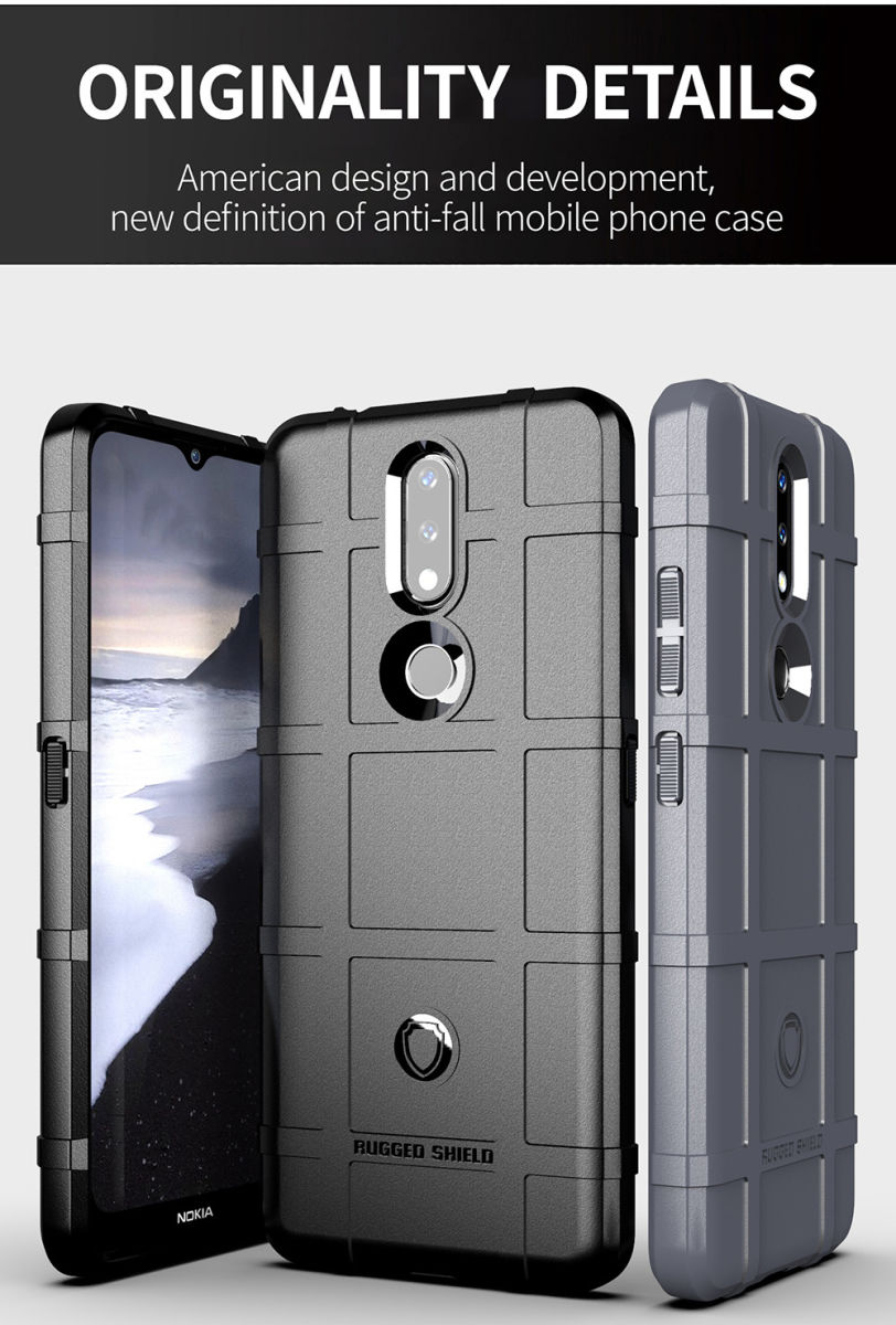 Nokia 2.4 Hoesje Shock Proof Rugged Shield Back Cover Blauw afbeelding 3