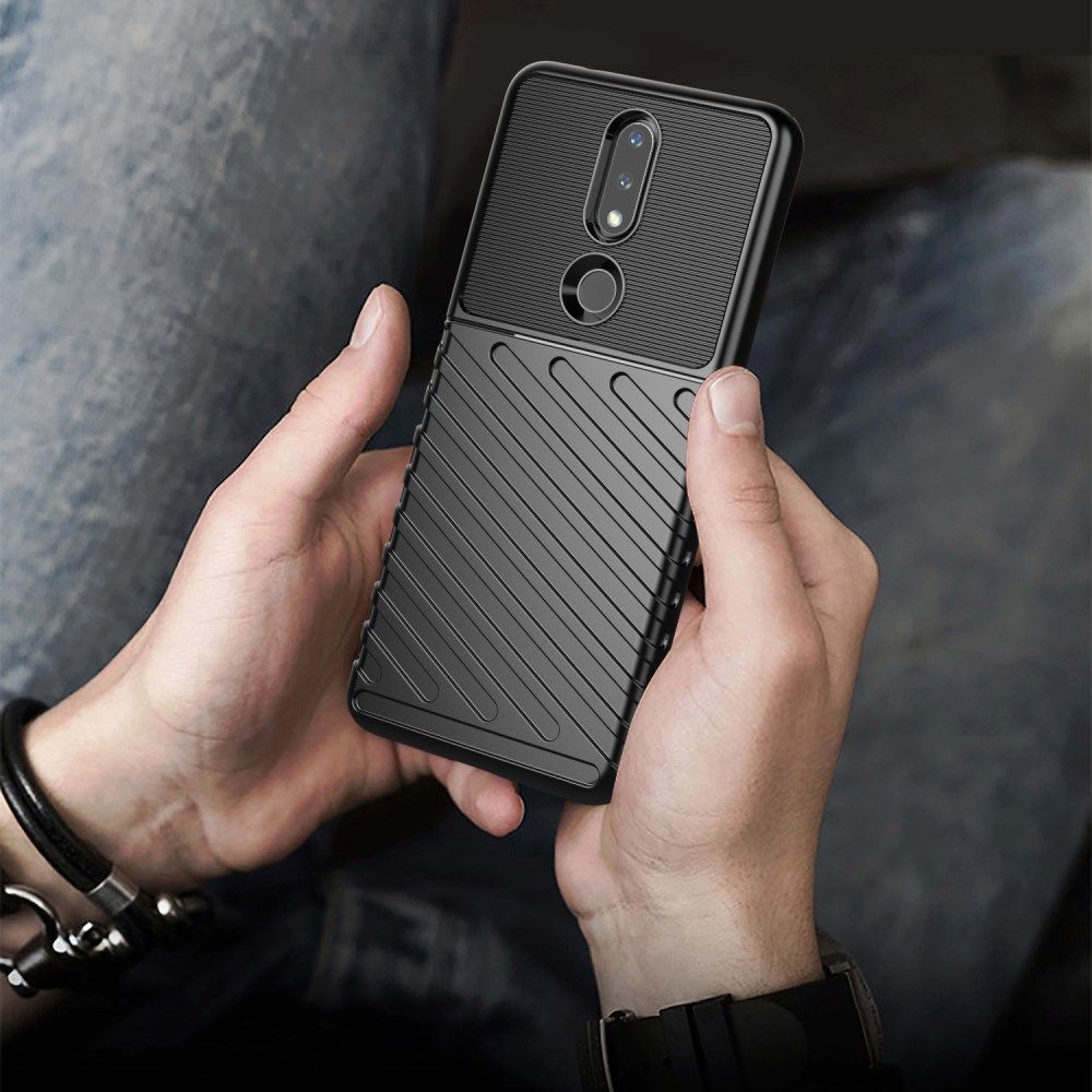 Nokia 2.4 Hoesje Twill Slim Textuur Back Cover Zwart afbeelding 5