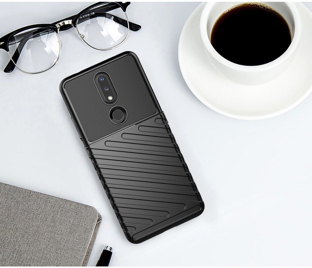 Nokia 2.4 Hoesje Twill Slim Textuur Back Cover Zwart afbeelding 6