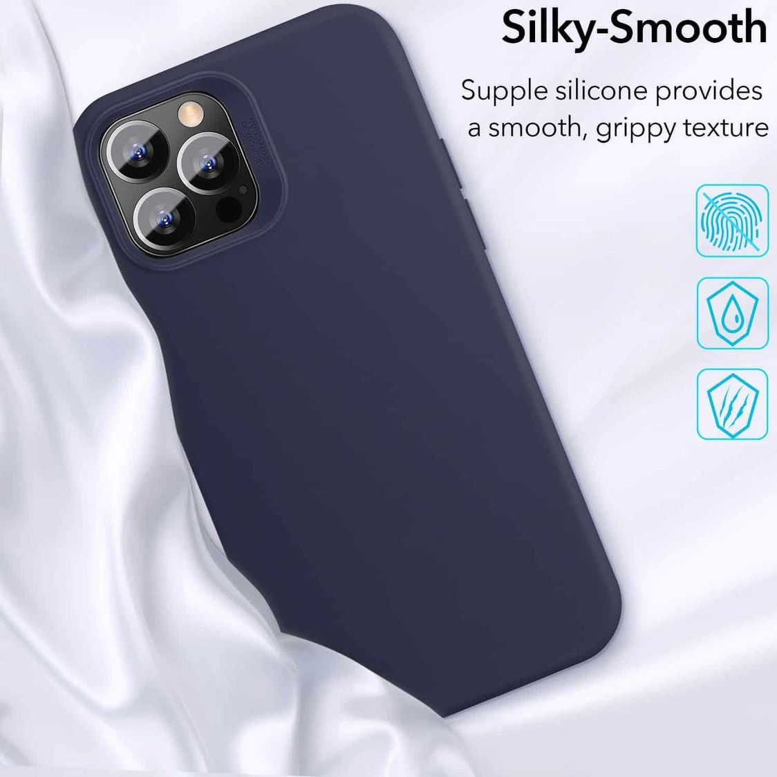 ESR Cloud Apple iPhone 12 Pro Max Hoesje Siliconen Back Cover Blauw afbeelding 11