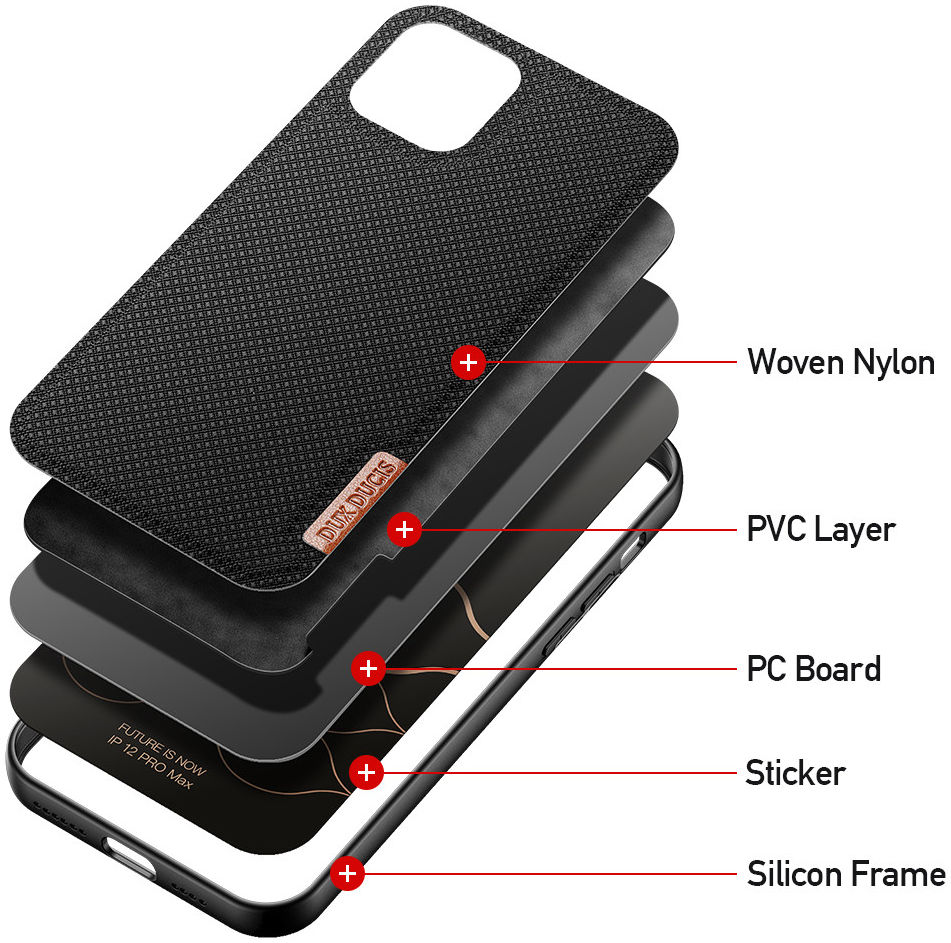 Dux Ducis Fino Series Apple iPhone 12 Pro Max Hoesje Zwart afbeelding 5