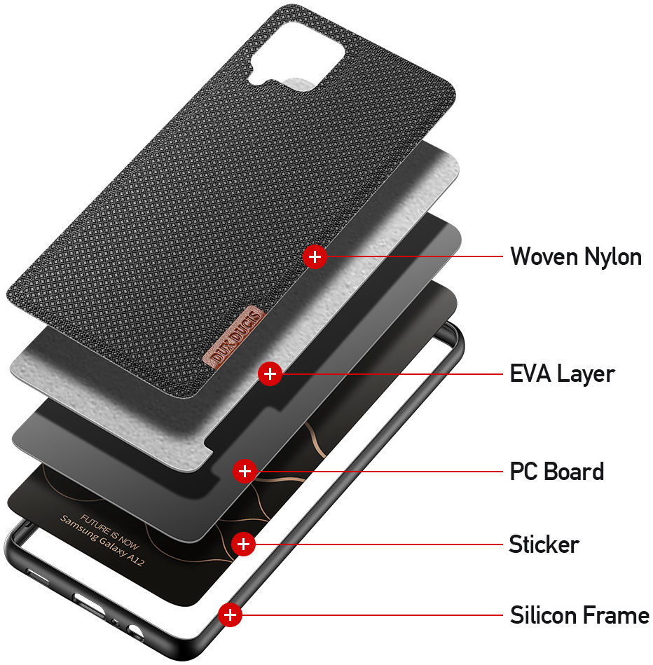 Dux Ducis Fino Series Samsung Galaxy A12 Hoesje Backcover Zwart afbeelding 6