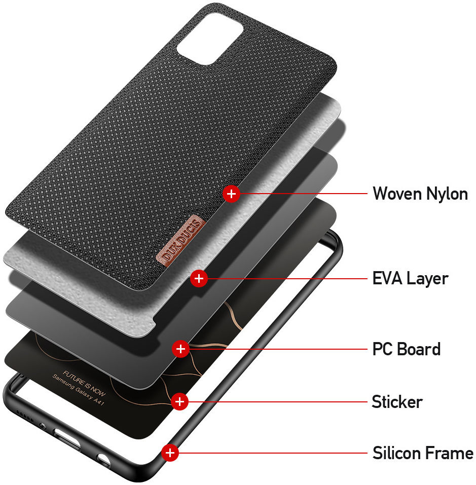 Dux Ducis Fino Series Samsung Galaxy A41 Hoesje Backcover Zwart afbeelding 7
