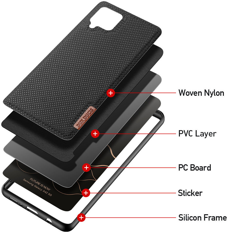 Dux Ducis Fino Series Samsung Galaxy A42 Hoesje Backcover Zwart afbeelding 7