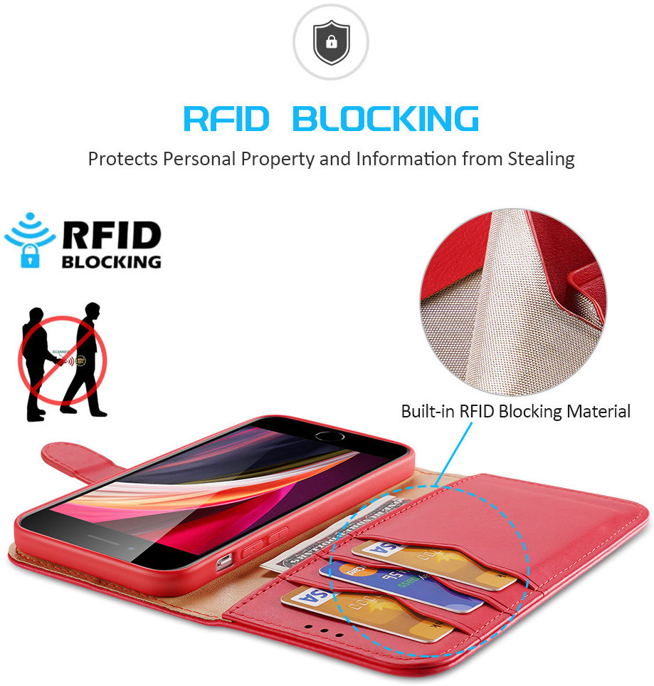 Dux Ducis Hivo iPhone SE (2020/2022) / 8 / 7 Hoesje Book Case Rood afbeelding 3